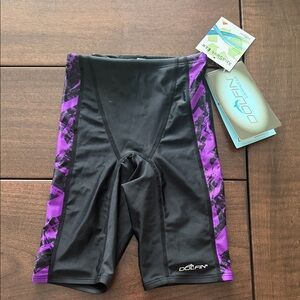 Dolfin XtraSleek Eco Jammers Swimwear Blayand Purple size 24 youth